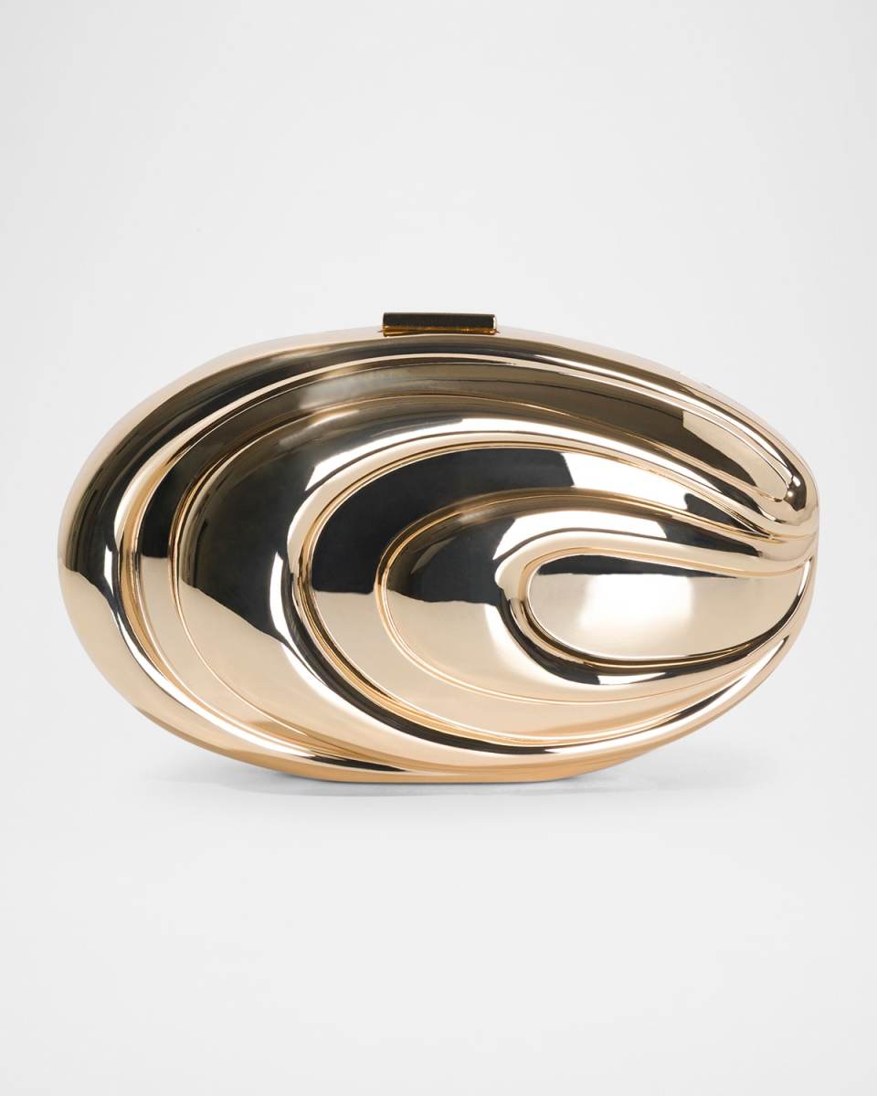 Inez Sculptural Metal Clutch Bag